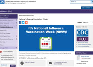 This page on the Center for Disease Control website contains information about national awareness week focused on highlighting the importance of influenza vaccination.