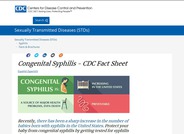 Congenital Syphilis - CDC Fact Sheet