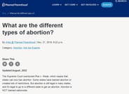 What are the different types of abortion?