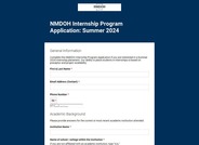 NMDOH Internship Program Application: Summer 2024