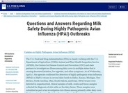 FDA - Q&A Regarding Milk Safety