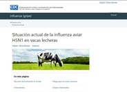 CDC - Situación actual de la influenza aviar H5N1 en vacas lecheras