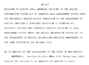 House Bill 18 - Health Information Systems Act