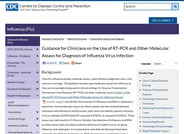 Guidance for Clinicians on the Use of RT-PCR and Other Molecular Assays for Diagnosis of Influenza Virus Infection