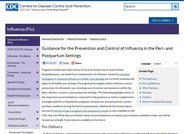 Guidance for the Prevention and Control of Influenza in the Peri- and Postpartum Settings