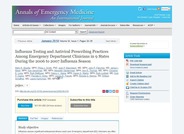 Influenza Testing and Antiviral Prescribing Practices Among Emergency Department Clinicians in 9 States During the 2006 to 2007 Influenza Season