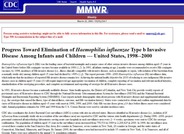 Progress Toward Elimination of Haemophilus influenzae Type b Among Infants & Children in the US 1998-2000