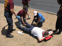 Photo of a survival training exercise in action.
