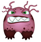 Cartoon bacteria monster.