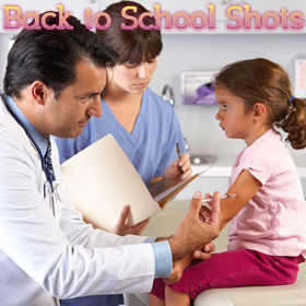 Photo of a small child receiving a vaccination.