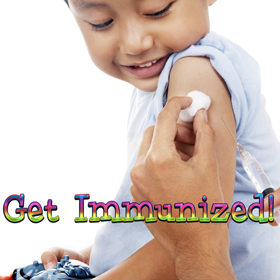 Photo of a young boy receiving a vaccination.