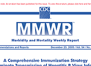 Hepatitis B Virus Infection-A Comprehensive Immunization Strategy to Elminate Transmission