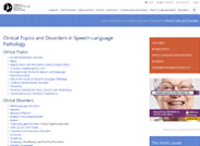 Clinical Topics and Disorders in Speech-Language Pathology