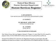 New Mexico Human Services Register Volume 41, Register 14