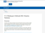 CDC - U.S. Mpox Outbreak 2022 Situation Summary