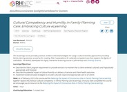 Cultural Competency in Family Planning Care eLearning
