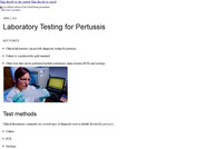 CDC Laboratory Testing for Pertussis site.