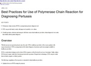 Pertussis Diagnosis Using Polymerase Chain Reaction