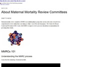 About Maternal Mortality Review Committees - CDC