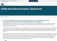 USDA Nondiscrimination Statement