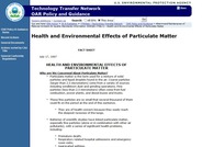 Health and Environmental Effects of Particulate Matter